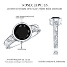 Vintage Style 2 Carat Lab Grown Black Diamond Bezel Set Engagement Ring AAAA ( Synthetic ) - Rosec Jewels