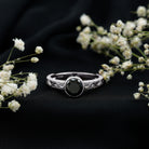 Vintage Style 2 Carat Lab Grown Black Diamond Bezel Set Engagement Ring AAAA ( Synthetic ) - Rosec Jewels