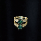 Rosec Jewels-Lab Emerald Solitaire Vintage Engagement Ring