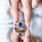 Certified 4 Carat Asscher Cut Lab Created Blue Sapphire Celtic Knot Engagement Ring AAAA - Rosec Jewels