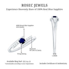 Real Blue Sapphire Promise Ring with Diamond Bypass Shank AAA - Rosec Jewels