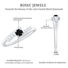 Certified Lab Grown Black and White Diamond Promise Ring with Bypass Shank AAAA ( Synthetic ) - Rosec Jewels