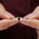 0.75 CT Black Diamond and Diamond Engagement Ring with Milgrain Detailing Black Diamond - ( AAA ) - Quality - Rosec Jewels