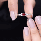 Rosec Jewels-Lab-Lab Grown Ruby and Diamond Minimal Promise Ring
