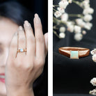 Certified Real Ethiopian Rainbow Opal Princess Cut Engagement Ring AAA - Rosec Jewels