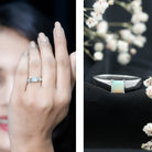 Certified Real Ethiopian Rainbow Opal Princess Cut Engagement Ring AAA - Rosec Jewels