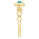 Lab Grown Emerald Princess Cut Promise Ring with Diamond Halo AAAA - Rosec Jewels