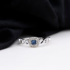 1/4 CT Infinity Heart Blue Sapphire Diamond Engagement Ring Blue Sapphire - ( AAA ) - Quality - Rosec Jewels