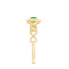 Rosec Jewels-Natural Princess Cut Emerald Diamond Promise Ring For Her