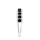 Natural Black Spinel Diamond Half Eternity Ring for Anniversary AAA - Rosec Jewels