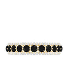 Natural Black Spinel Diamond Half Eternity Ring for Anniversary AAA - Rosec Jewels