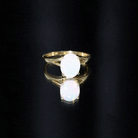 Natural 8X10 mm Ethiopian Opal Diamond Oval Engagement Ring with Split Shank AAA - Rosec Jewels