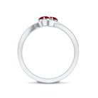 Natural Ruby To Et Moi Engagement Ring with Diamond AAA - Rosec Jewels