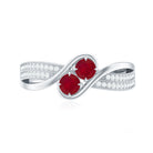 Natural Ruby To Et Moi Engagement Ring with Diamond AAA - Rosec Jewels