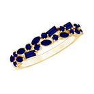 Rosec Jewels-Natural Blue Sapphire Half Eternity Anniversary Ring for Women