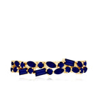 Rosec Jewels-Natural Blue Sapphire Half Eternity Anniversary Ring for Women