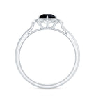 Vintage Style Black Spinel Engagement Ring with Diamond AAA - Rosec Jewels