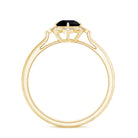 Vintage Style Black Spinel Engagement Ring with Diamond AAA - Rosec Jewels
