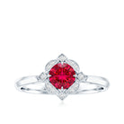 Rosec Jewels-Vintage Style Lab Grown Ruby and Diamond Engagement Ring