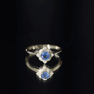 Vintage Style 0.9 Carat Blue Sapphire Engagement Ring with Diamond Halo AAA - Rosec Jewels