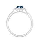 Rosec Jewels-Round Cut London Blue Topaz and Diamond Flower Engagement Ring