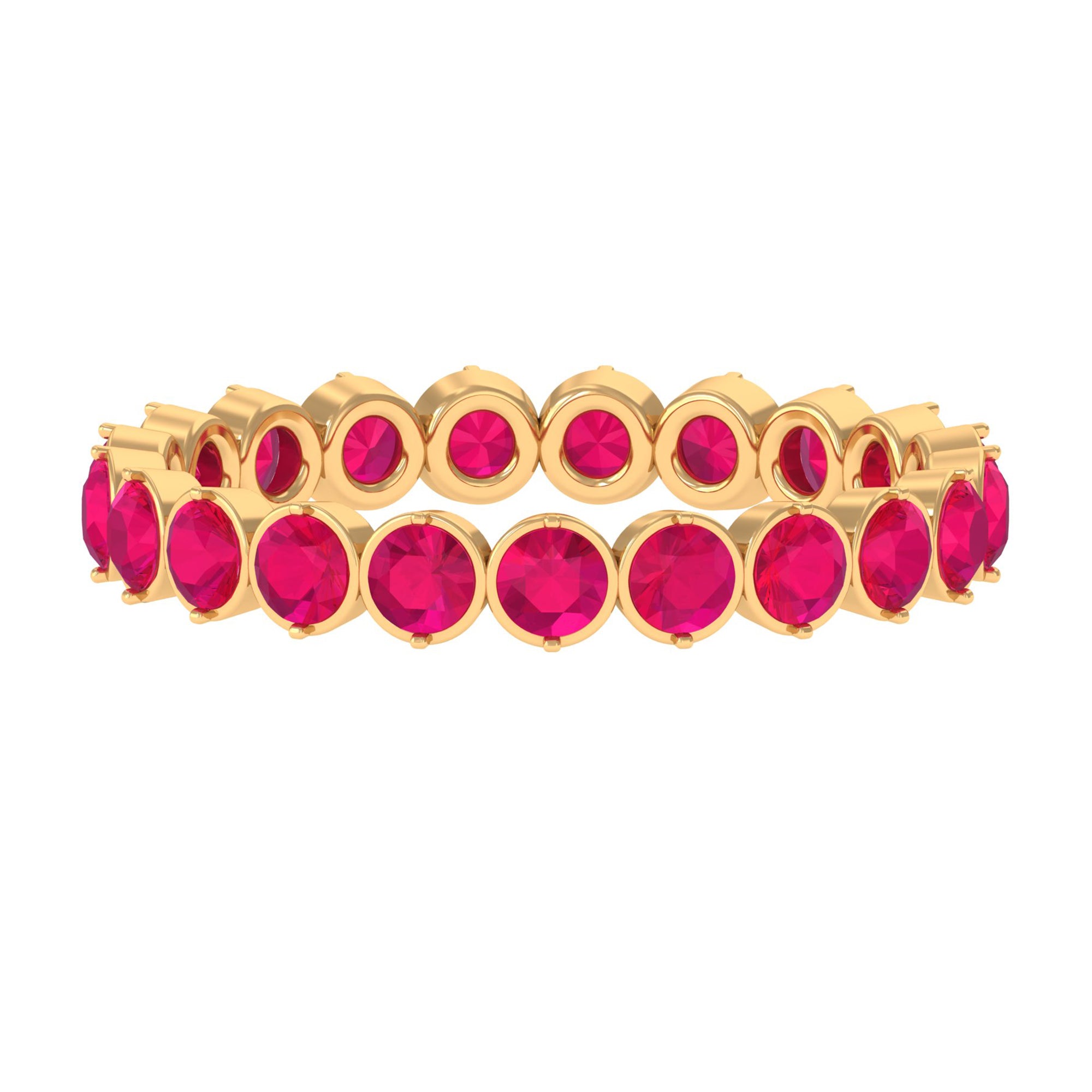 Rosec Jewels-2 CT Bezel Set Ruby Full Eternity Stackable Ring