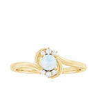 1/2 CT Moonstone and Diamond Bypass Promise Ring AAA - Rosec Jewels