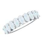 Rosec Jewels-Oval Cut Moonstone Half Eternity Wedding Band Ring