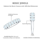 Rosec Jewels-Oval Cut Moonstone Half Eternity Wedding Band Ring