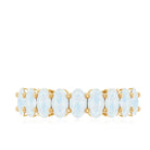 Rosec Jewels-Oval Cut Moonstone Half Eternity Wedding Band Ring