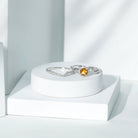 Genuine Citrine Engagement Ring with Diamond Wedding Band AAA - Rosec Jewels