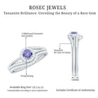 Genuine Tanzanite Engagement Ring with Diamond Enhancer AAA - Rosec Jewels
