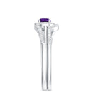 0.4 Carat Natural Amethyst Diamond Wedding Bridal Ring Set of 2 AAA - Rosec Jewels