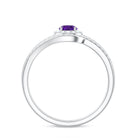 0.4 Carat Natural Amethyst Diamond Wedding Bridal Ring Set of 2 AAA - Rosec Jewels