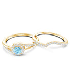 Certified Real Aquamarine Engagement Ring with Diamond Enhancer AAA - Rosec Jewels