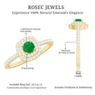 Round Emerald and Diamond Double Halo Engagement Ring AAA - Rosec Jewels