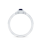 Rosec Jewels-3/4 CT Classic Blue Sapphire Double Halo Engagement Ring with Diamond
