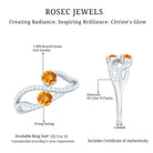 Rosec Jewels-Natural Citrine Toi Et Moi Engagement Ring with Diamond