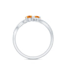 Rosec Jewels-Natural Citrine Toi Et Moi Engagement Ring with Diamond