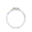 Rosec Jewels-Natural Peridot Toi Et Moi Ring with Diamond Infinity Shank