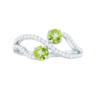 Rosec Jewels-Natural Peridot Toi Et Moi Ring with Diamond Infinity Shank