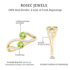 Rosec Jewels-Natural Peridot Toi Et Moi Ring with Diamond Infinity Shank