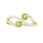 Rosec Jewels-Natural Peridot Toi Et Moi Ring with Diamond Infinity Shank