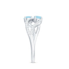 2 Stone Aquamarine and Diamond Infinity Promise Ring for Women AAA - Rosec Jewels