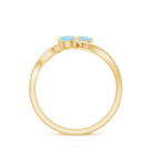 2 Stone Aquamarine and Diamond Infinity Promise Ring for Women AAA - Rosec Jewels
