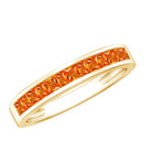 Princess Cut Lab Grown Orange Sapphire Half Eternity Band in Channel Set AAAA - Rosec Jewels