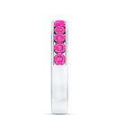 Round Lab Created Pink Sapphire Half Eternity Band in Channel Setting AAAA - Rosec Jewels