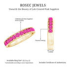 Rosec Jewels-Round Lab Created Pink Sapphire Half Eternity Band in Channel Setting
