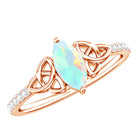 Natural Ethiopian Opal Diamond Engagement Ring with Celtic Knot AAA - Rosec Jewels