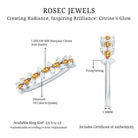 Rosec Jewels-Natural Citrine Diamond Half Eternity Ring with Certificate